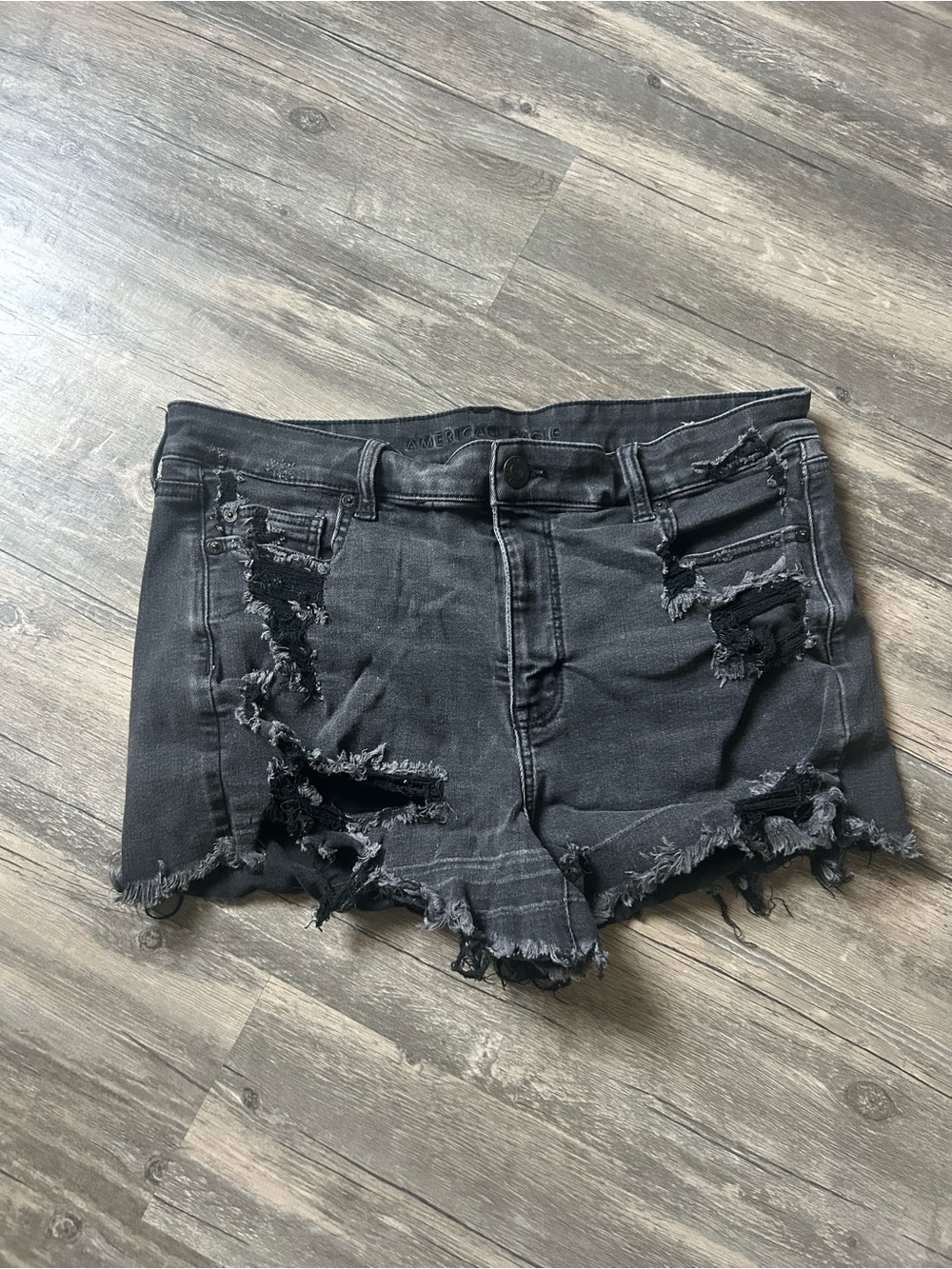 American Eagle Outfitters Distressed Black Jean Shorts
